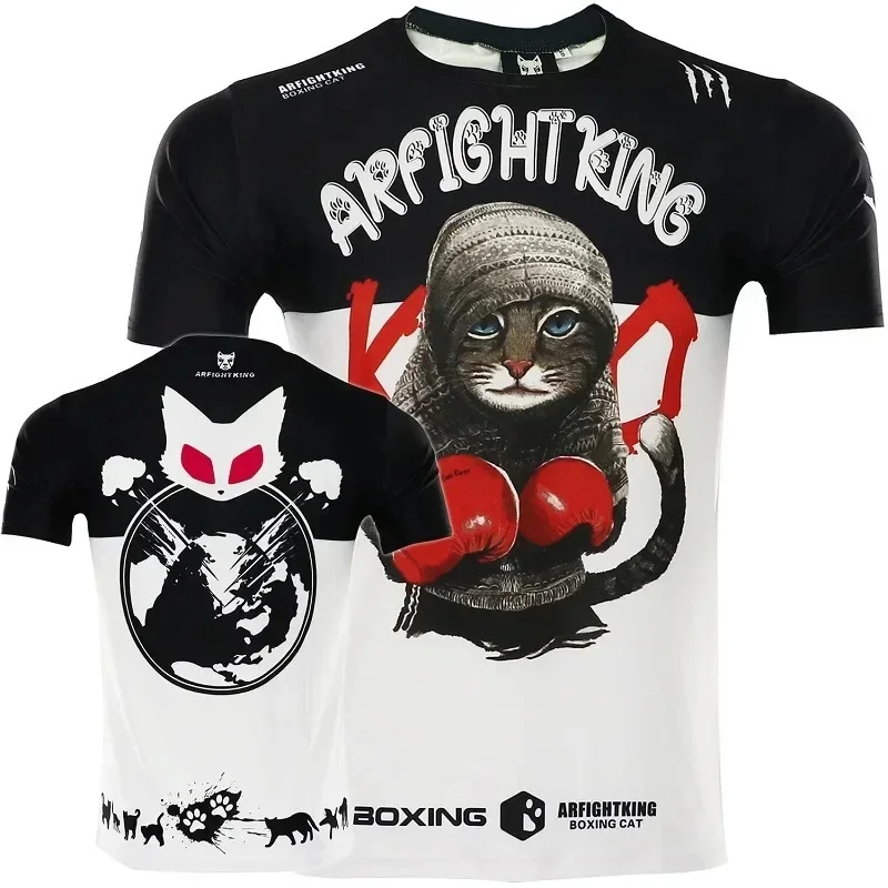 Yeni Yaz 3D Muay Thai Boks Baskılı Tişört Moda Spor Salonu Kısa Kollu Erkek Serin Hip Hop Giyim Erkek TShirt Üst