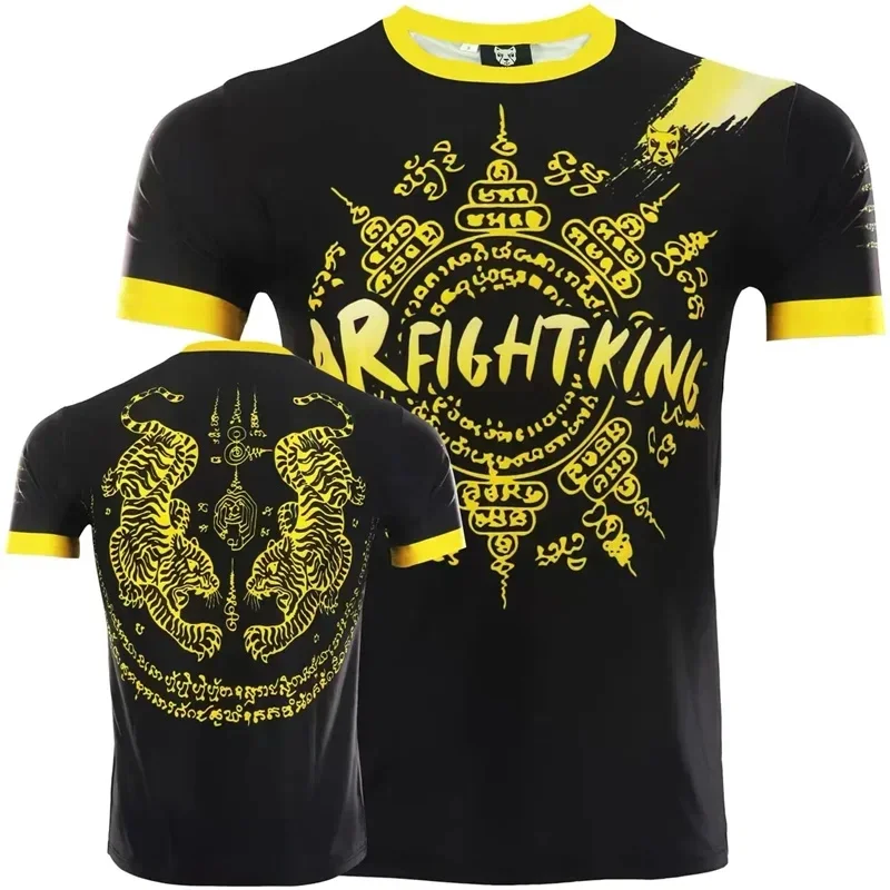 Yeni Yaz 3D Muay Thai Boks Baskılı Tişört Moda Spor Salonu Kısa Kollu Erkek Serin Hip Hop Giyim Erkek TShirt Üst