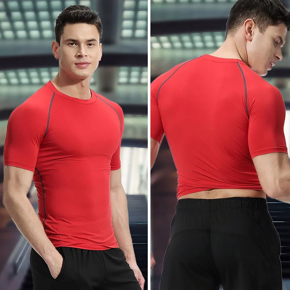 Workout Fitness Athletic T-Shirt Men's Compression Shirt Anime Jujutsu Kaisen Tight Gym TShirts Fitness Elasticity Tops Tee