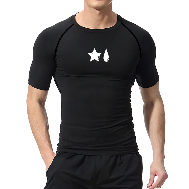 Spider Print Compression Shirt for Men Sporty Quick Dry Long Sleeve Tees Tshirt Tops Gym Workout Fitness Undershirts Baselayers