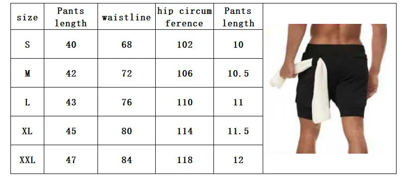 Summer Men Running Shorts Fitness Gym Training 2 in 1 Sports Shorts Quick Dry Workout Jogging Double Deck Shorts