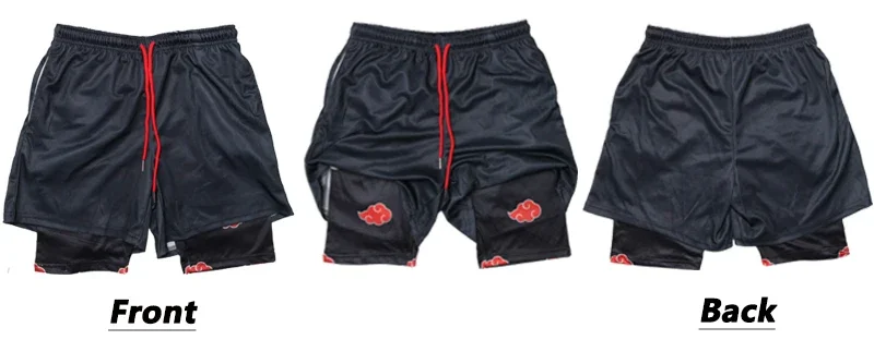 Anime Sports Fitness Running Jogging Performance Shorts Men's Shorts 2 In 1 Bilayer Shorts Print Casual Summer