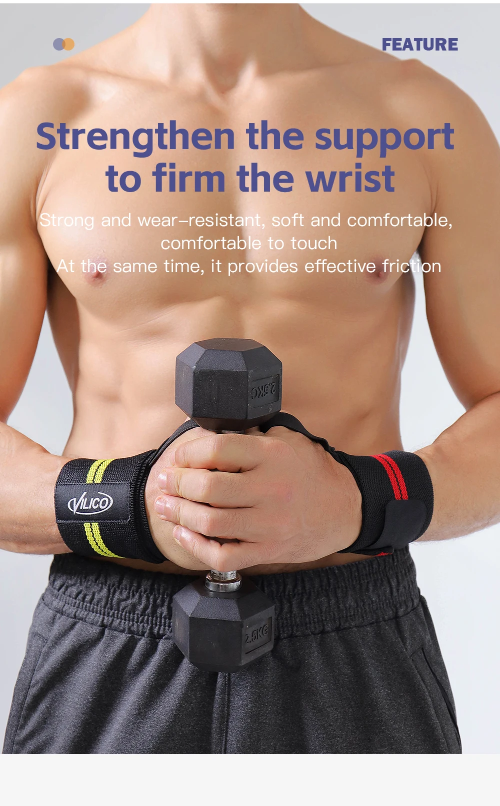 1Piece- Wristband Wrist Support Brace Straps Extra Strength Weight Lifting Wrist Wraps Bandage Fitness Gym Training
