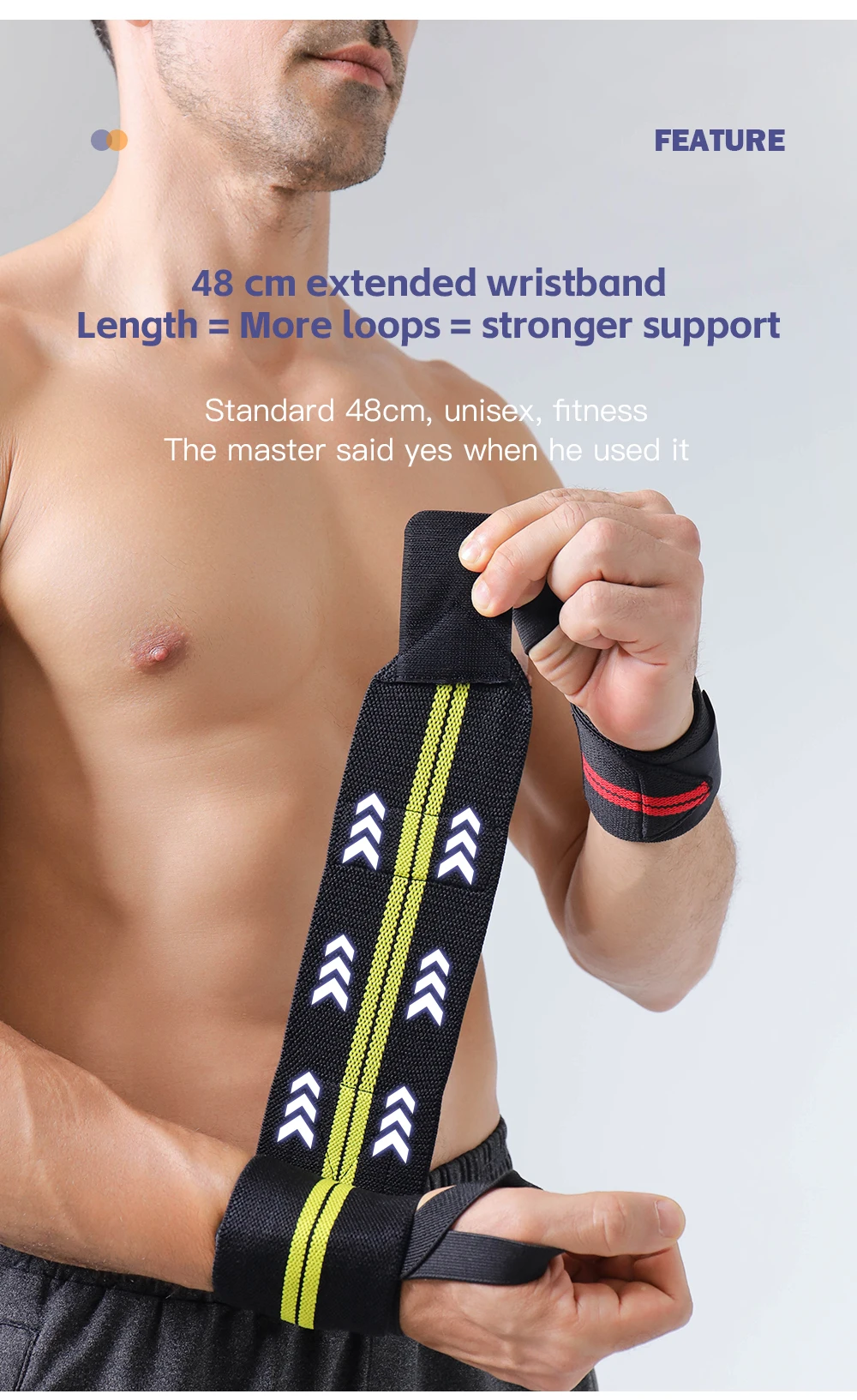 1Piece- Wristband Wrist Support Brace Straps Extra Strength Weight Lifting Wrist Wraps Bandage Fitness Gym Training