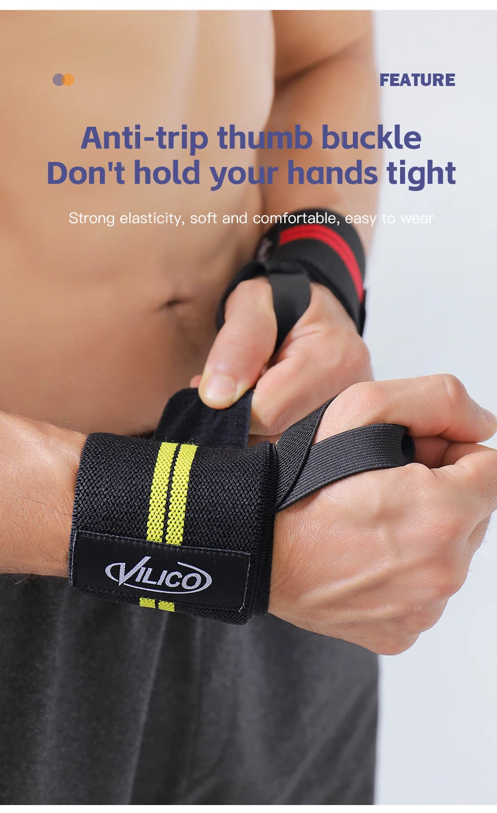 1Piece- Wristband Wrist Support Brace Straps Extra Strength Weight Lifting Wrist Wraps Bandage Fitness Gym Training