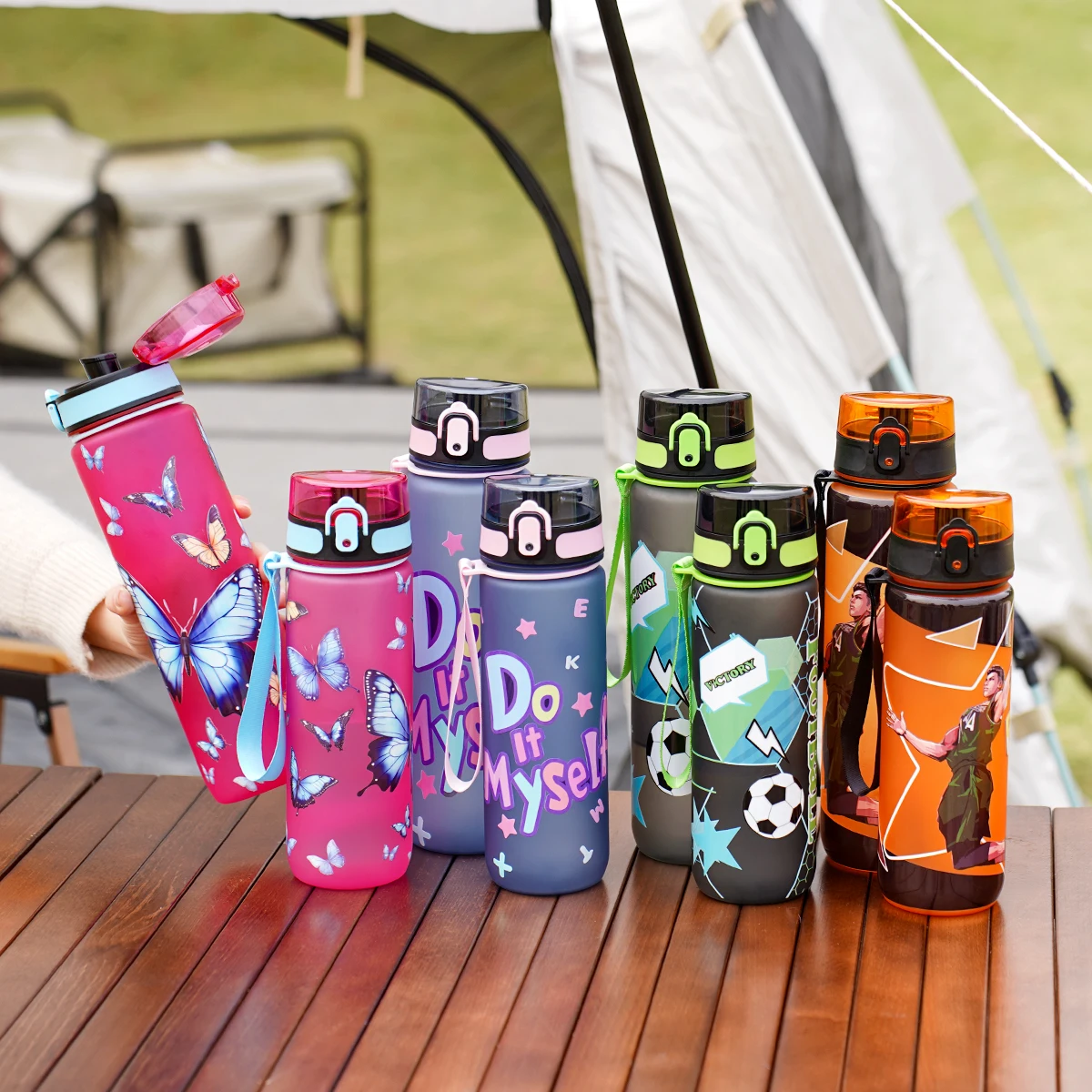 3D Printed Water Bottle Direct Drink Portable Plastic Sports Water Cup for Outdoor Camping Hiking Travel Kettle