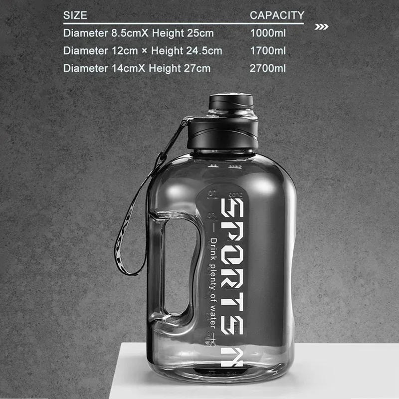 Large Capacity 2 Liter Water Bottle Sports Gym Water Kettle Camping Travel BPA Free Drinking Bottles  Portable Plastic Space Cup