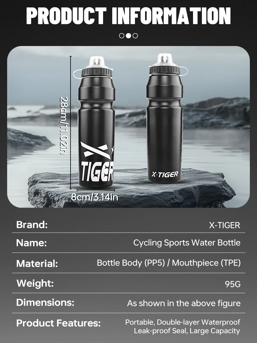 X-TIGER Cycling Water Bottle 1000ML Large Capacity Outdoor Sports Camping Hiking PortableTest MTB Road Bike Bicycle Water Kettle