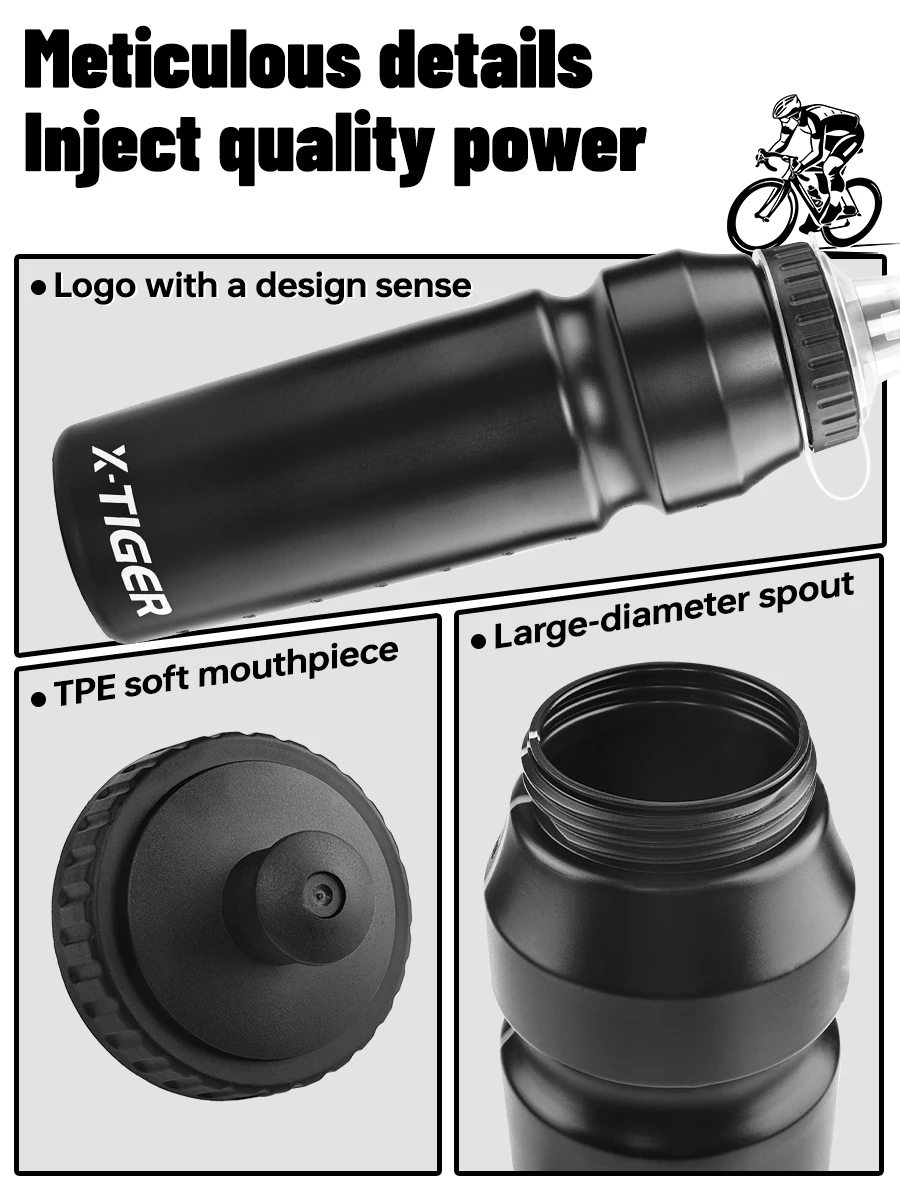 X-TIGER Cycling Water Bottle 1000ML Large Capacity Outdoor Sports Camping Hiking PortableTest MTB Road Bike Bicycle Water Kettle
