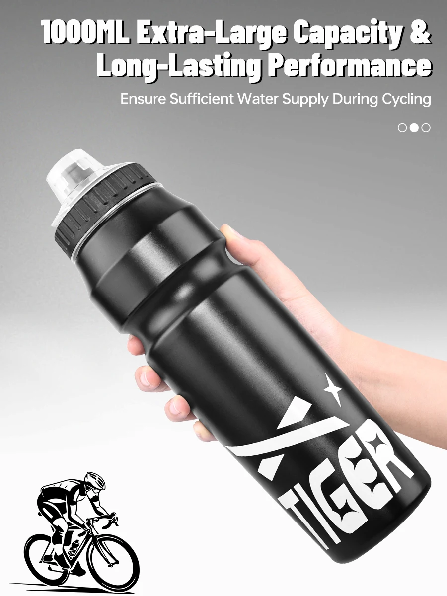 X-TIGER Cycling Water Bottle 1000ML Large Capacity Outdoor Sports Camping Hiking PortableTest MTB Road Bike Bicycle Water Kettle