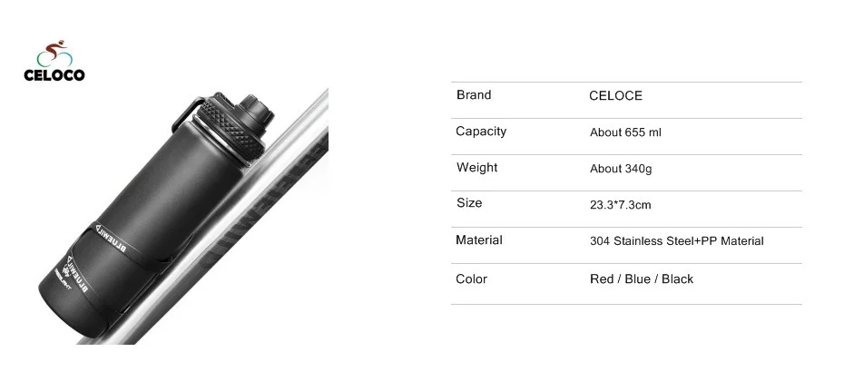 Bicycle Water Bottle 650ML Outdoor Sport Fitness Running Cycling Warm-keeping Bike Kettle Drink Bottle Stainless Steel Cup