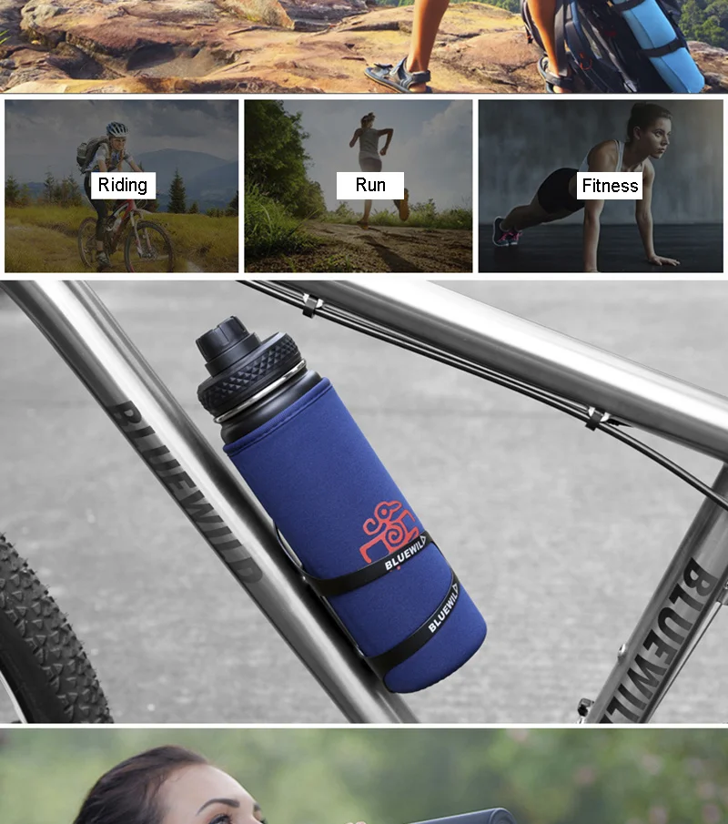Bicycle Water Bottle 650ML Outdoor Sport Fitness Running Cycling Warm-keeping Bike Kettle Drink Bottle Stainless Steel Cup