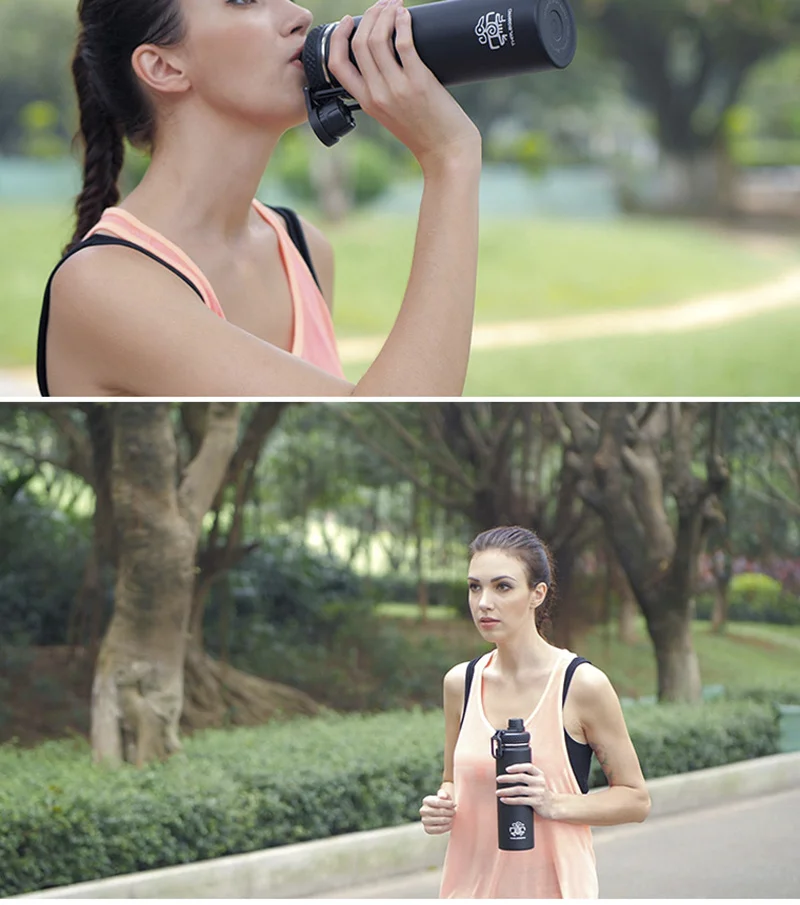 Bicycle Water Bottle 650ML Outdoor Sport Fitness Running Cycling Warm-keeping Bike Kettle Drink Bottle Stainless Steel Cup