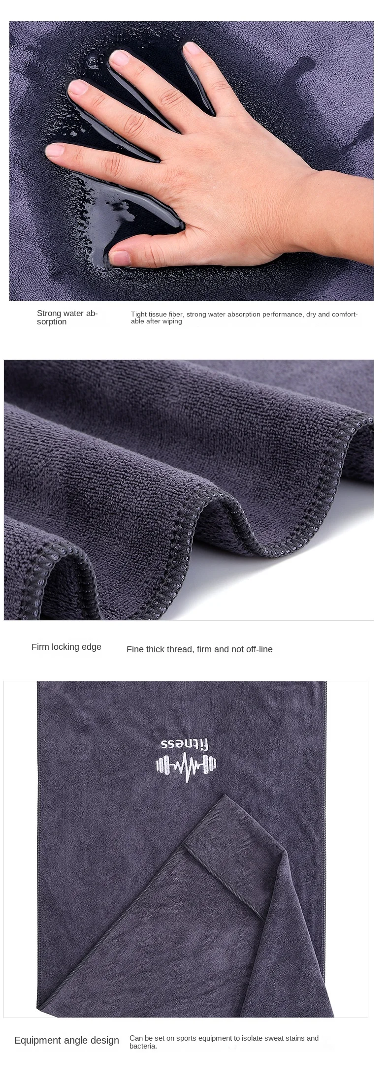 Gym Towel Microfiber Sports Towel for Men and Women, Super Soft and Quick-Drying Towel, for Tennis, Yoga, Cycling, Swimming