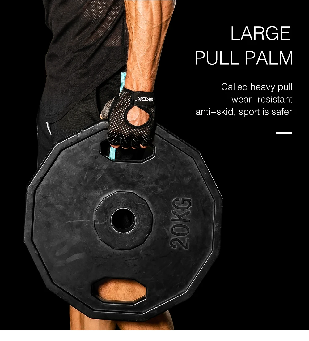 SKDK Gym Gloves Weightlifting Workout Dumbbell Crossfit Bodybuilding Accessorie Breathable Fitness Gloves Silicone Palm Hollow
