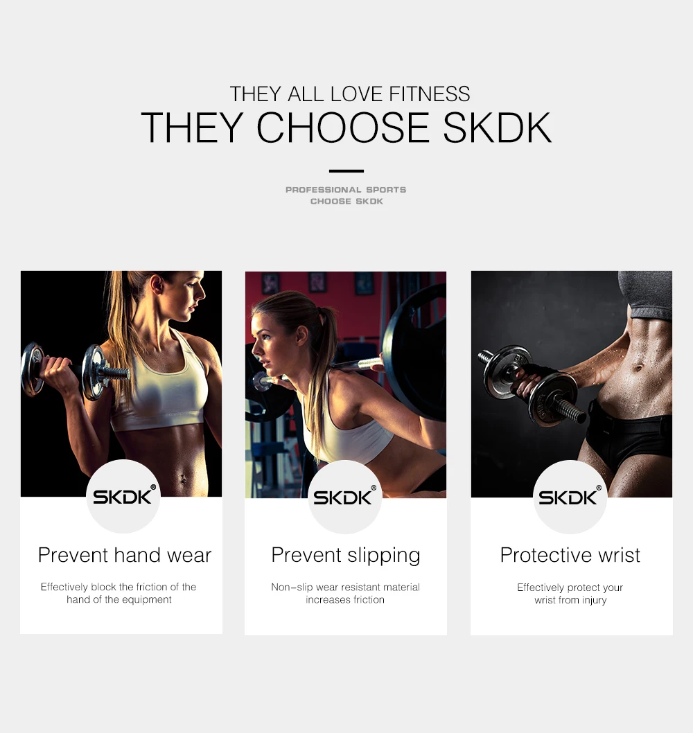 SKDK Gym Gloves Weightlifting Workout Dumbbell Crossfit Bodybuilding Accessorie Breathable Fitness Gloves Silicone Palm Hollow
