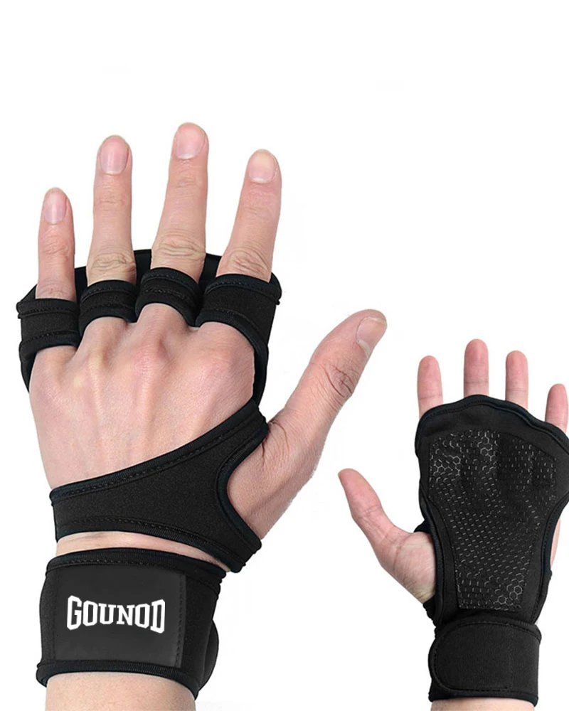 2PC/1pair GOUNOD Training Sport Gloves Workout Gloves Fitness BodyBuilding Weightlifting Gym Hand Wrist Palm Protector Gloves