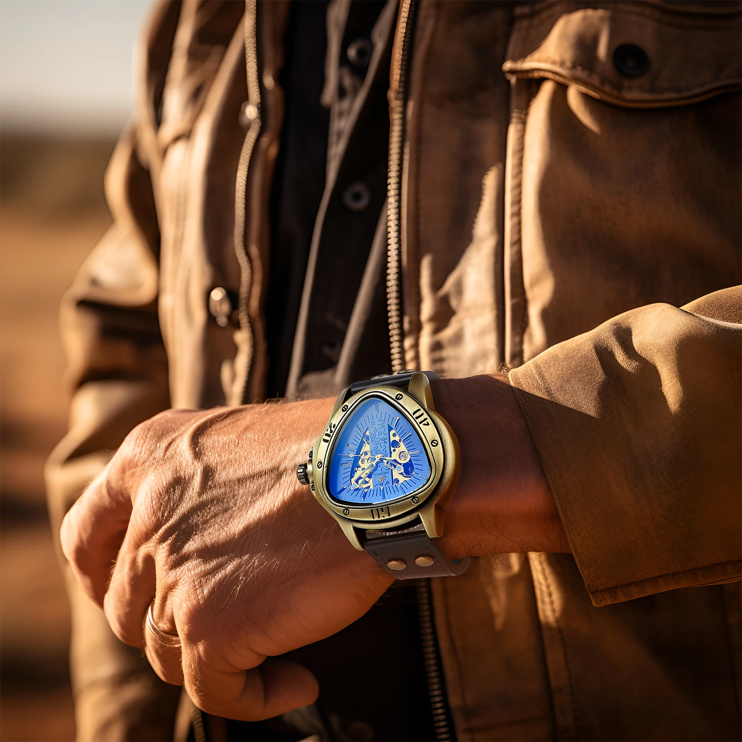 Fashionable Men's Watch Triangle Hollowed Out Luminous Fully Automatic Mechanical Movement Mechanical Watches reloj automático