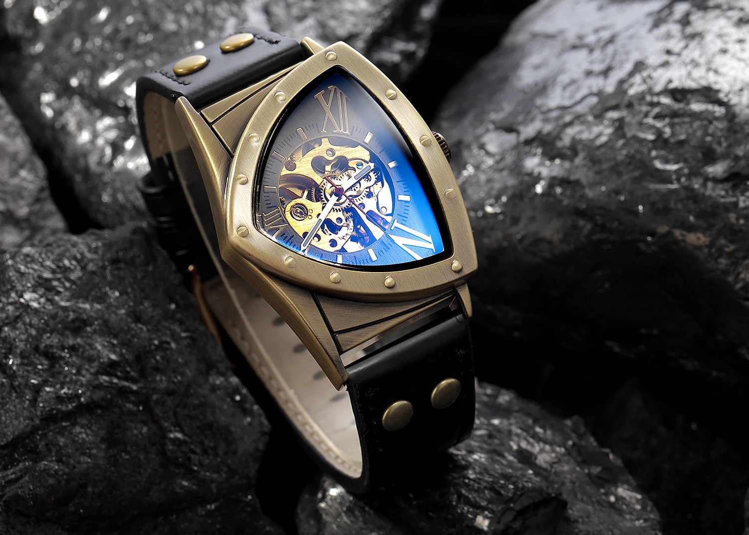 Fashionable Men's Watch Triangle Hollowed Out Luminous Fully Automatic Mechanical Movement Mechanical Watches reloj automático