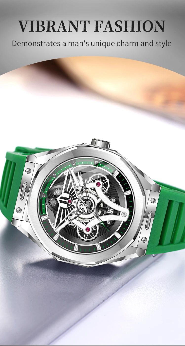 New Fashionable Trendy Men's Watche Luminous Calendar Function Silicone Strap Waterproof Men's Quartz Watch relojes para hombres