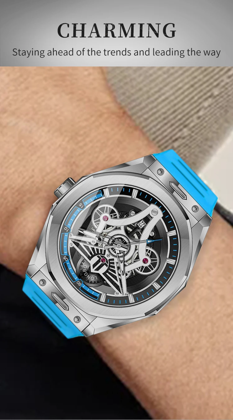 New Fashionable Trendy Men's Watche Luminous Calendar Function Silicone Strap Waterproof Men's Quartz Watch relojes para hombres