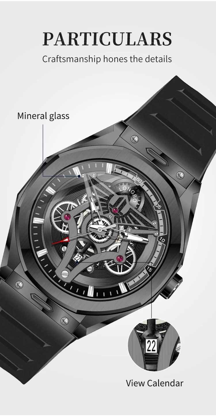 New Fashionable Trendy Men's Watche Luminous Calendar Function Silicone Strap Waterproof Men's Quartz Watch relojes para hombres