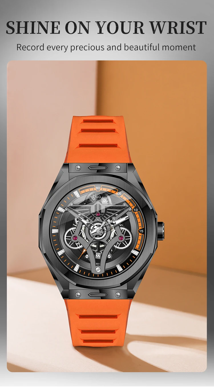 New Fashionable Trendy Men's Watche Luminous Calendar Function Silicone Strap Waterproof Men's Quartz Watch relojes para hombres