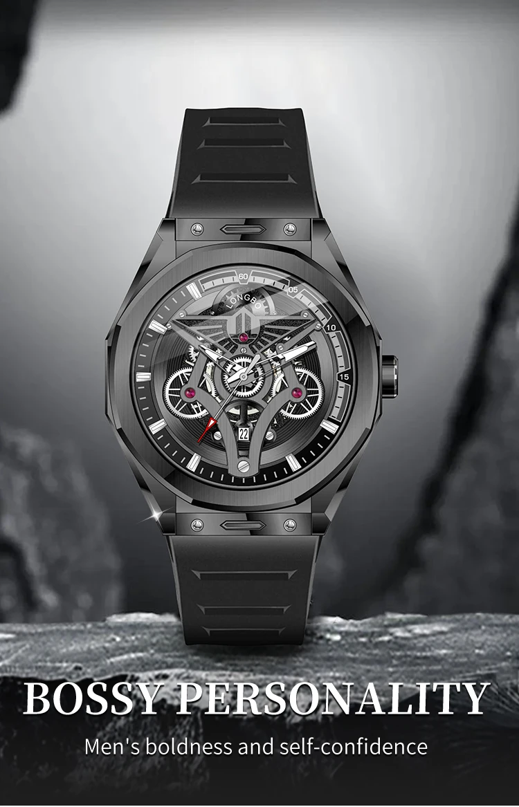 New Fashionable Trendy Men's Watche Luminous Calendar Function Silicone Strap Waterproof Men's Quartz Watch relojes para hombres