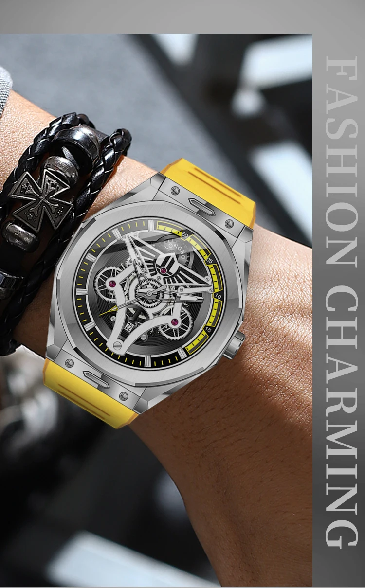 New Fashionable Trendy Men's Watche Luminous Calendar Function Silicone Strap Waterproof Men's Quartz Watch relojes para hombres