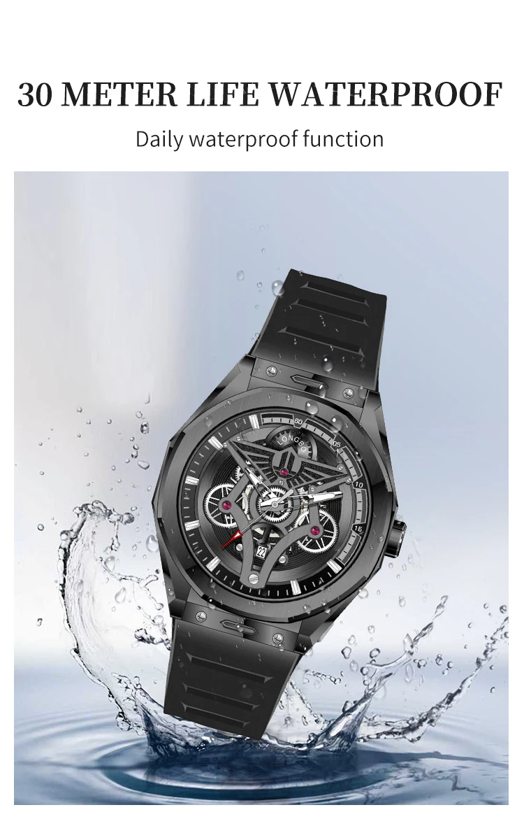 New Fashionable Trendy Men's Watche Luminous Calendar Function Silicone Strap Waterproof Men's Quartz Watch relojes para hombres