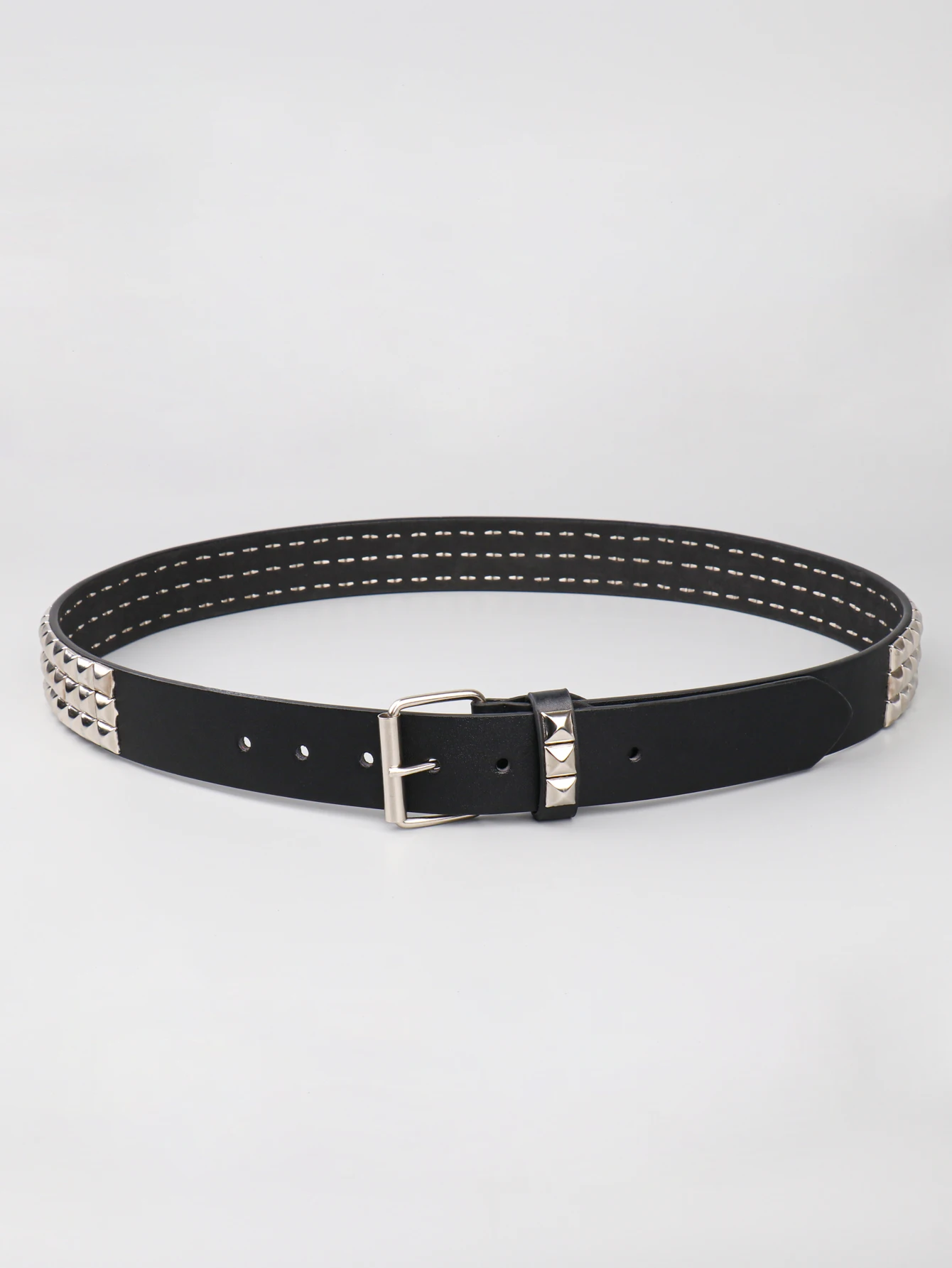 Fashion men's metal pin buckle PU riveted belt