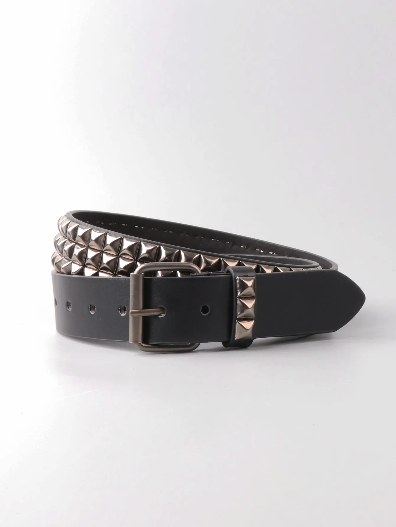Fashion men's metal pin buckle PU riveted belt