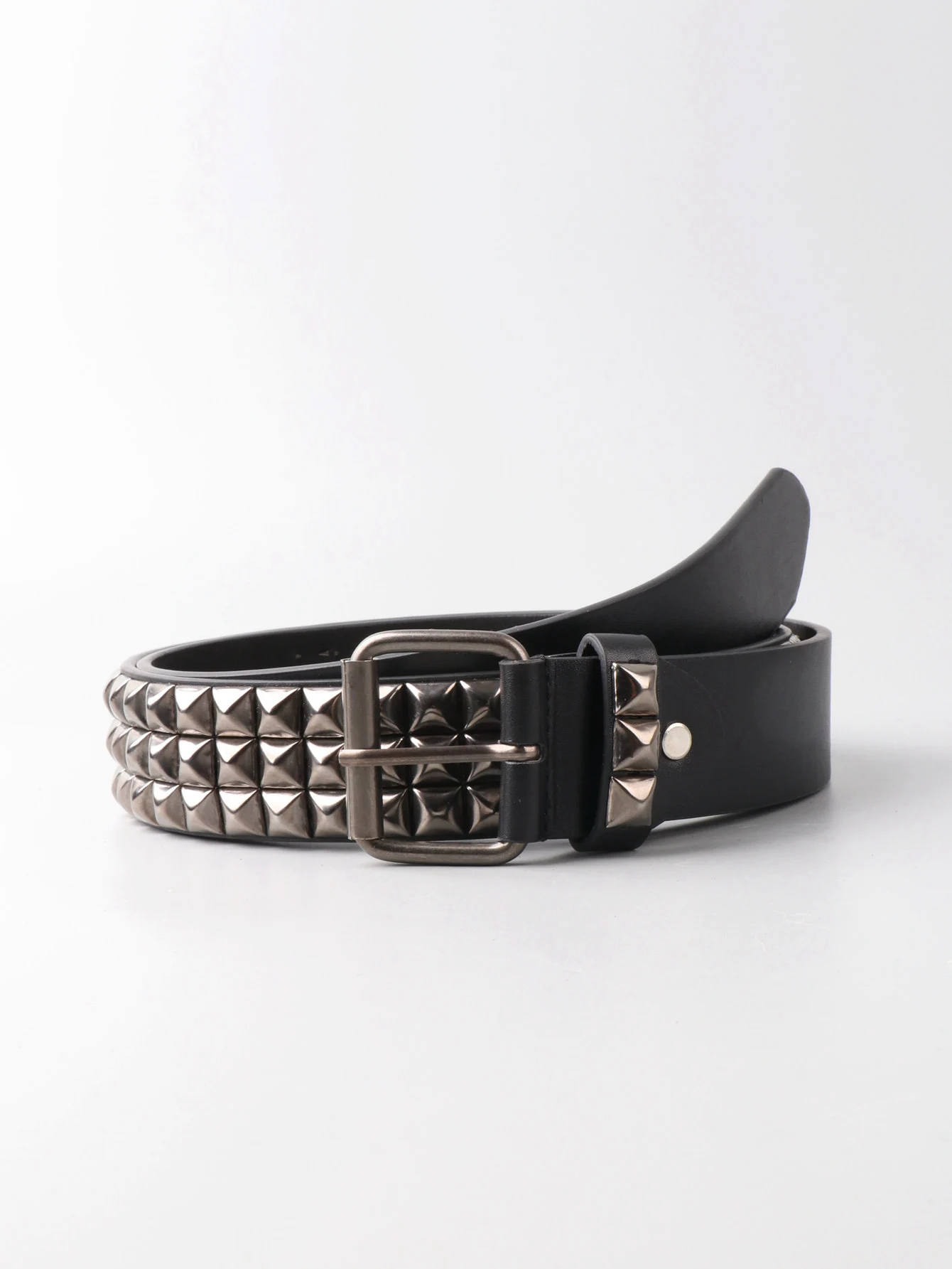 Fashion men's metal pin buckle PU riveted belt