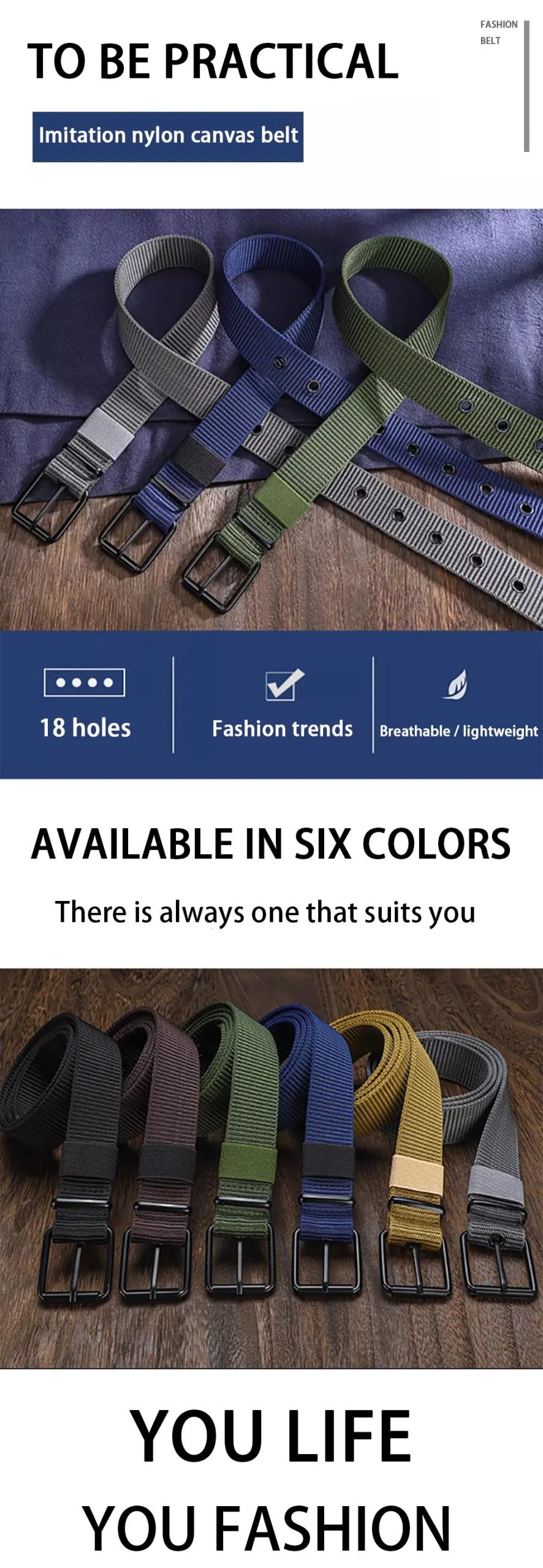 Men's Belt Porous Canvas Pin Buckle Leather Belt Outdoor Sports Belt Women's Trendy Eyelet Belt With Jeans Belt For Men Women