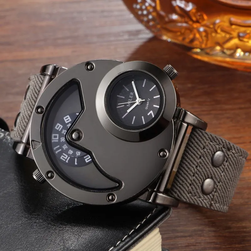 Fashion Cowboy Blue Denim Watches Men Sports Watches 2 Time Zone Leather Strap Quartz Wristwatches Man Watch Relogio Masculino Fashion Cowboy Blue Denim Watches Men Sports Watches 2 Time Zone Leather Strap Quartz Wristwatches Man Watch Relogio Masculino