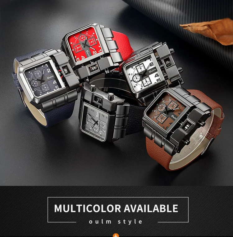 Popular Hip-Hop Men's Watch with Large Dial Watch for Male Students, Fashionable and Personalized Street Cool Brand-Name Watch, Leather Strap, Gift for His Best