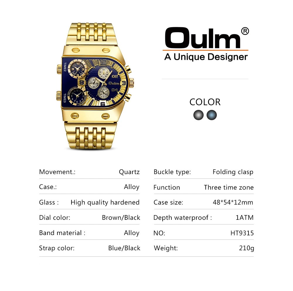 Oulm Unique Design Top Brand Men's Watch Fashion Business Stainless Steel Quartz Watch New Style Hot Men Watch Relogio Masculino