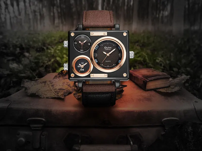 Oulm Brand New Style Unique Designer Men's Watch High Quality Fabric Leather Quartz Watch Fashion Sports Watch Relogio Masculino