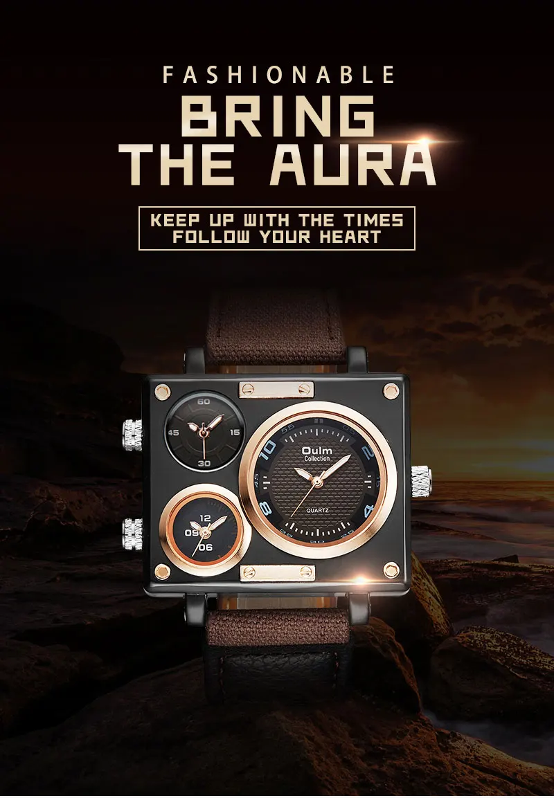 Oulm Brand New Style Unique Designer Men's Watch High Quality Fabric Leather Quartz Watch Fashion Sports Watch Relogio Masculino