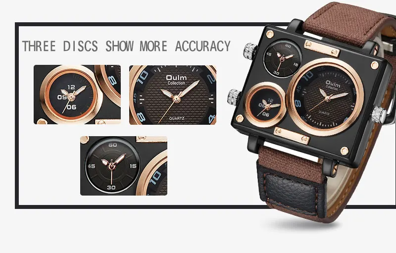 Oulm Brand New Style Unique Designer Men's Watch High Quality Fabric Leather Quartz Watch Fashion Sports Watch Relogio Masculino