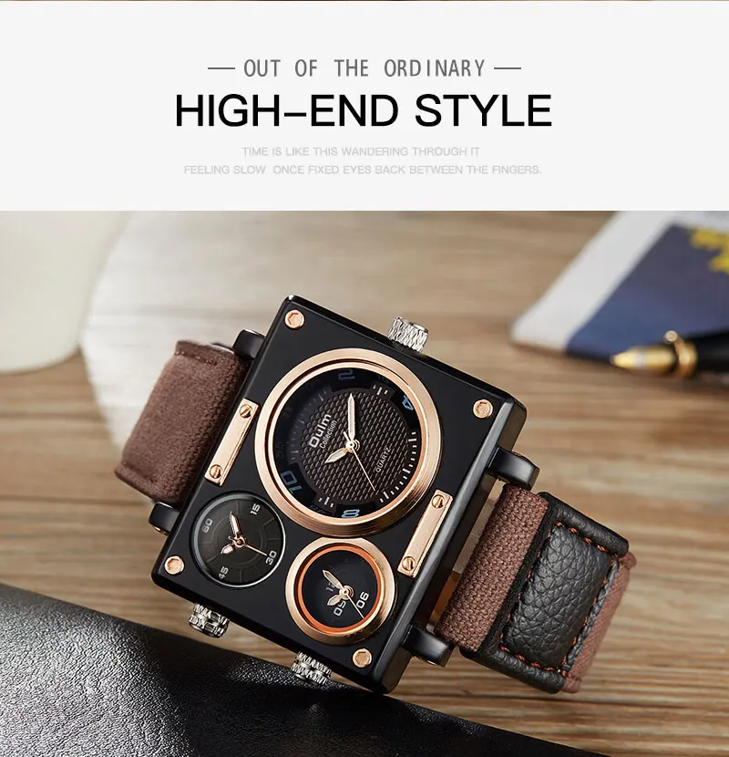 Oulm Brand New Style Unique Designer Men's Watch High Quality Fabric Leather Quartz Watch Fashion Sports Watch Relogio Masculino
