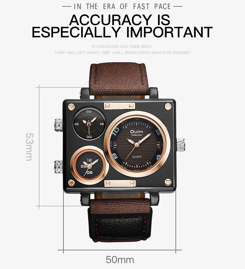 Oulm Brand New Style Unique Designer Men's Watch High Quality Fabric Leather Quartz Watch Fashion Sports Watch Relogio Masculino