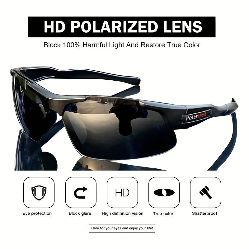 3PCS Half-rim polarized cycling glasses Unisex outdoor sports fashion sunglasses Travel driving camping goggles uv400