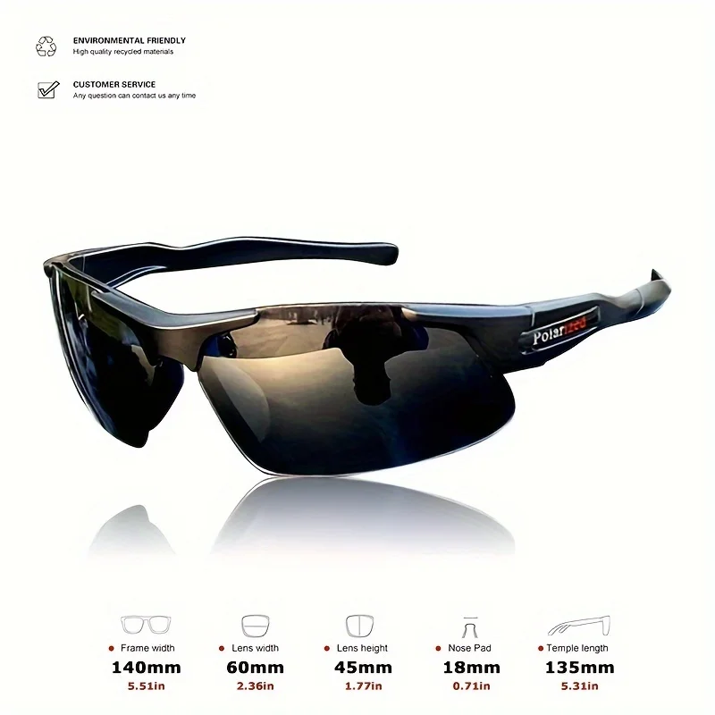 3PCS Half-rim polarized cycling glasses Unisex outdoor sports fashion sunglasses Travel driving camping goggles uv400