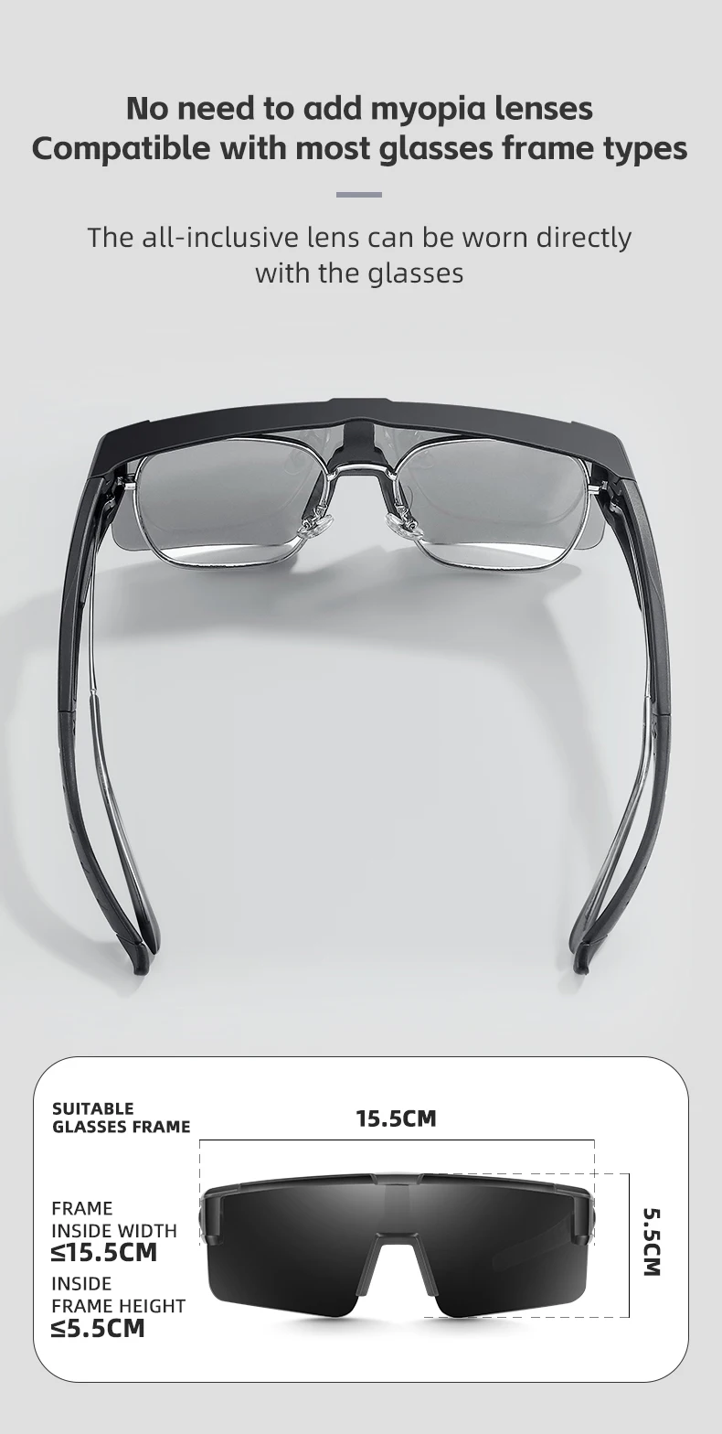 WEST BIKING Large Frame Cycling Polarized Glasses Bike Photochromic Outdoor Sunglasses Fit Over Myopic Goggles Bicycle Accessory