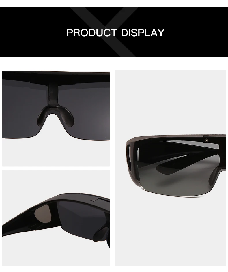 Cycling Photochromic Polarized Flip Up Sunglasses Men Outdoor UV400 Night Vision Driving Square Color Change Goggles