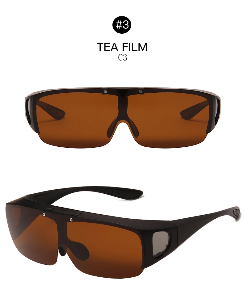 Cycling Photochromic Polarized Flip Up Sunglasses Men Outdoor UV400 Night Vision Driving Square Color Change Goggles