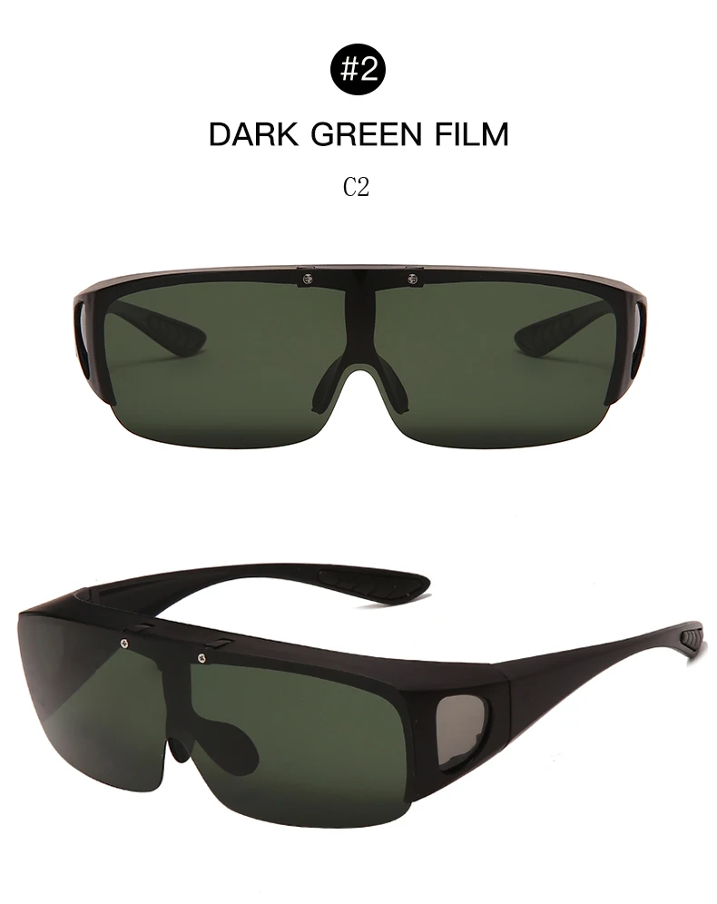 Cycling Photochromic Polarized Flip Up Sunglasses Men Outdoor UV400 Night Vision Driving Square Color Change Goggles