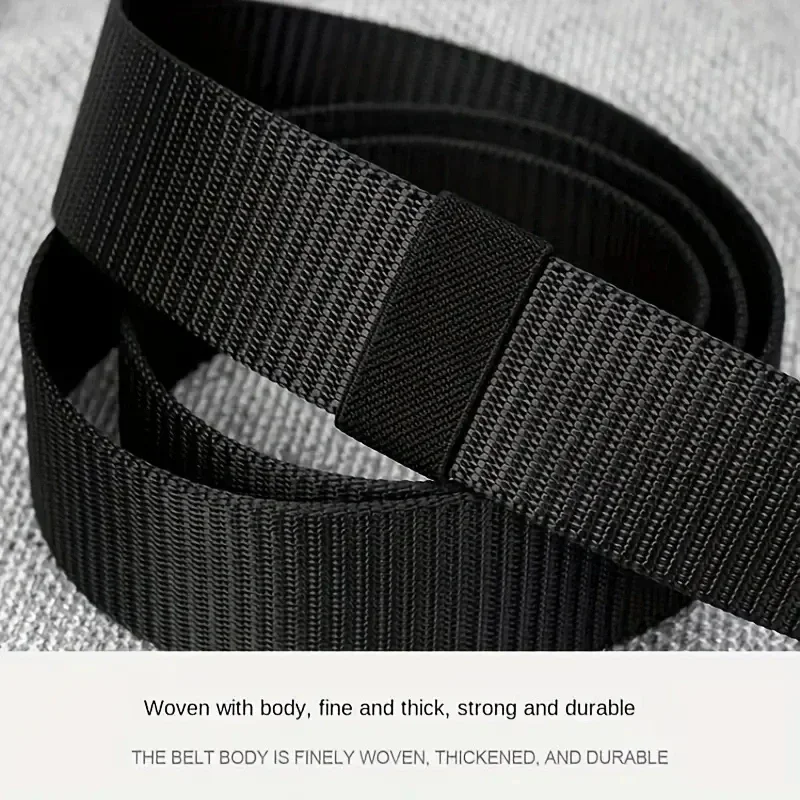 Quick-Release Automatic Belt - Unisex Military Grade Nylon Webbing, Heavy Duty Metal Buckle for Outdoor Sports & Casual Wear