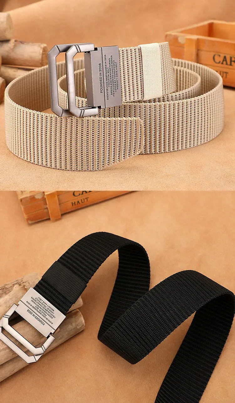 Men Belt Nylon Webbing Fabric Tactical Army Canvas Casual Fashion Luxury Designer Jeans Belt for Men Military Sports Strap HB009